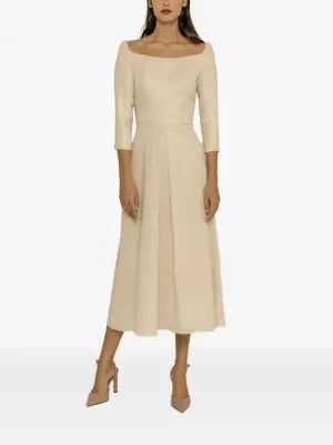 Плессированное миди-платье с квадратным вырезом