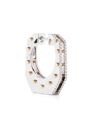 Серьги-кольца Cyborg из белого и желтого золота с бриллиантами