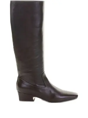 Кожаные ботинки с квадратным носком