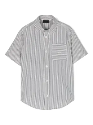 Полосатая рубашка с вышитым логотипом