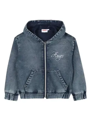 джинсовая куртка с вышитым логотипом