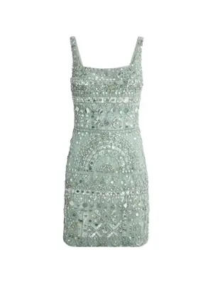 Мини-платье с украшением из кристаллов