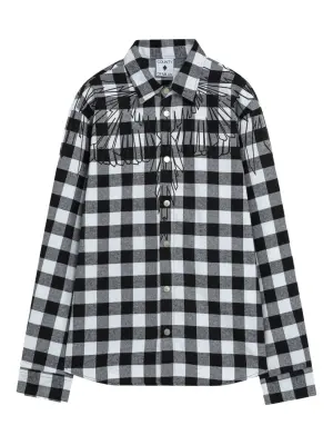 Клетчатая вышитая рубашка