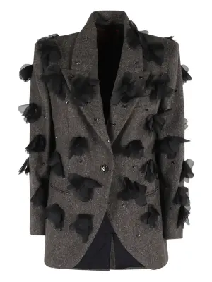 Куртка с цветочными аппликациями