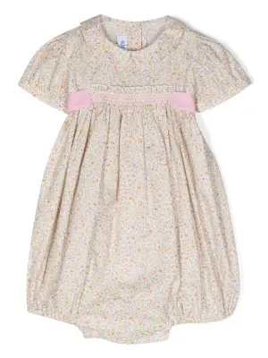 Ромпер со складками и цветочным принтом