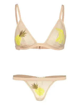 Бюстгальтер с треугольными чашками и пайетками