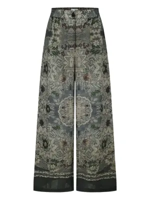 Прямые брюки с цветочным принтом