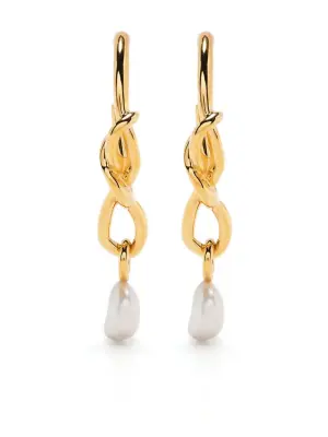 Серьги-подвески с жемчугом