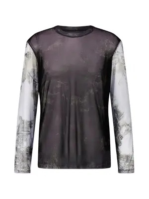 Двухцветная футболка с длинными рукавами