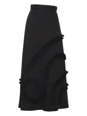 Плиссированная юбка миди с оборками