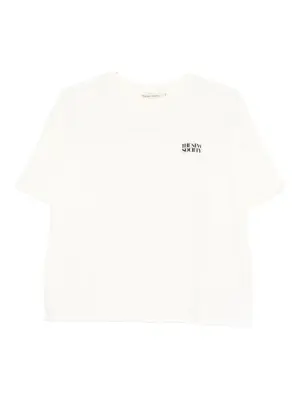 Укороченная футболка с вышитым логотипом