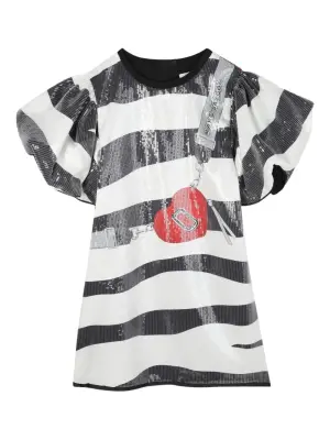 платье в полоску с пайетками