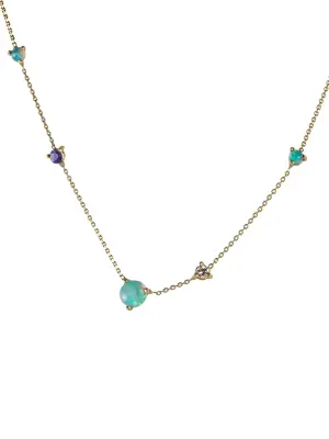 Золотая цепочка на шею с камнями