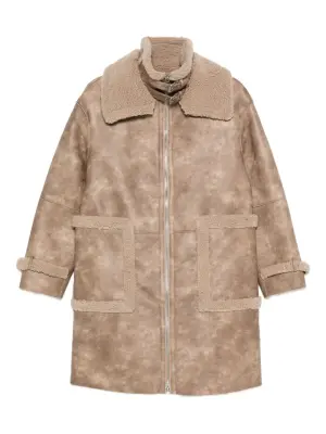 Пальто из искусственной кожи на молнии