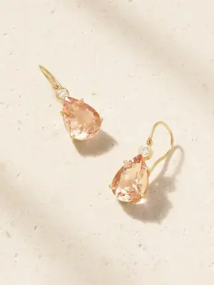 Серьги из 14-каратного золота, морганита и бриллиантов