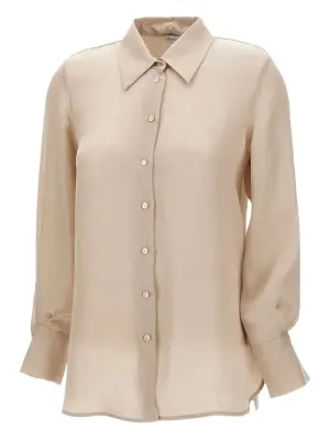 Креповая рубашка на пуговицах