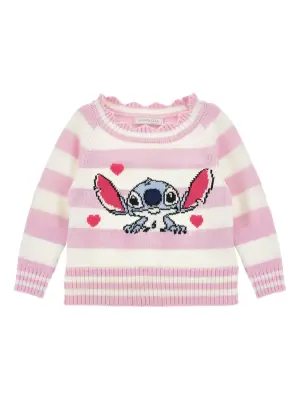 Полосатый свитер с оборками