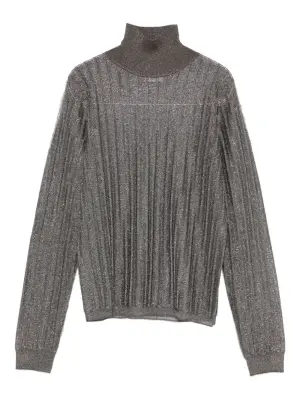 Вязаный металлизированный топ