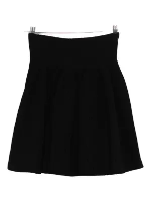 Вязаная мини-юбка в рубчик