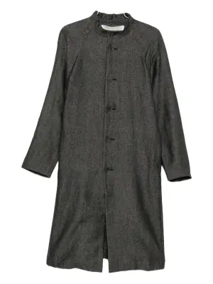 Однобортное пальто без воротника