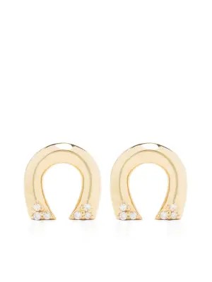 Серьги-гвоздики Tiny Horseshoe из желтого золота с бриллиантами