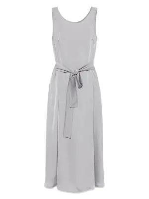 Атласное платье миди