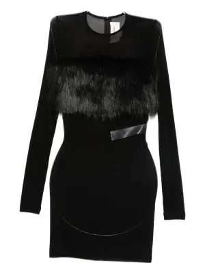 Платье мини с искусственным мехом