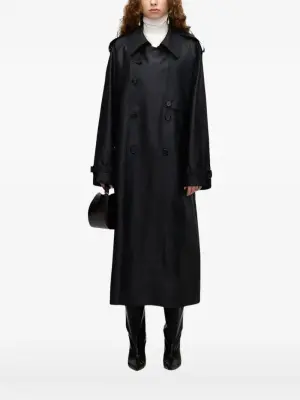 двубортный тренч с поясом