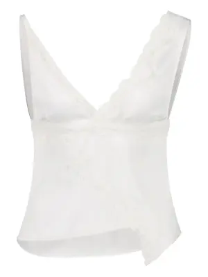 атласный топ с кружевом