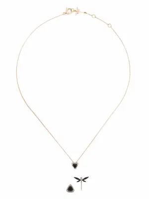 Комплект Dragonfly из колье и серег из розового золота