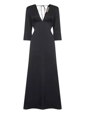 расклешенное платье макси с завязками