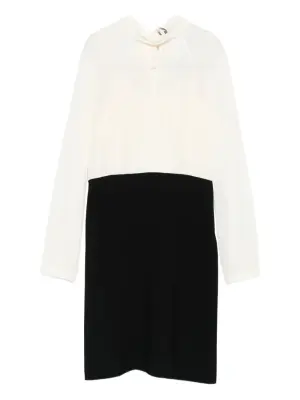 Платье Dimma в стиле колор-блок с высоким воротником