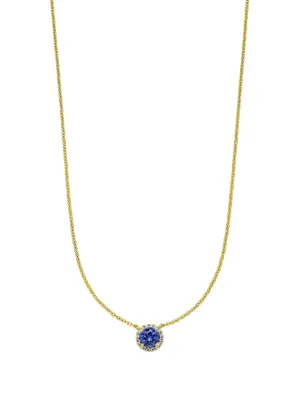 Колье Ava из желтого золота с сапфирами