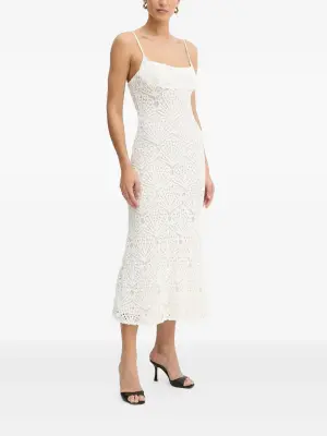 Платье миди с кружевной вставкой
