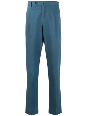 брюки прямого кроя со складками