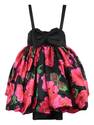 Платье мини с бантом