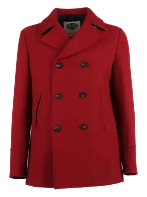 Двубортное шерстяное пальто