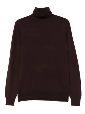 Шерстяной свитер с высоким воротником