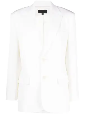 Однобортный блейзер с объемными плечами