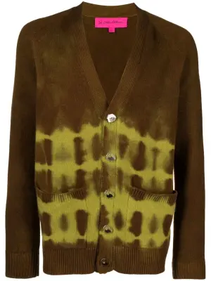 Кашемировый кардиган с принтом тай-дай