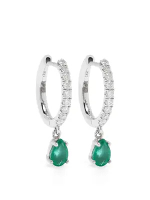 Серьги из белого золота с изумрудами