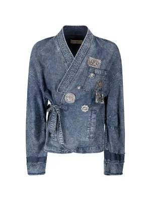 Джинсовая куртка с подвесками