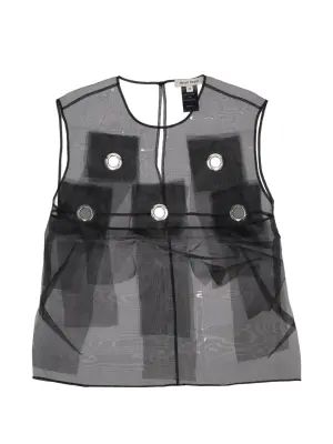 Топ с люверсами и бахромой