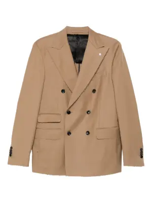 Двубортный пиджак с бахромой