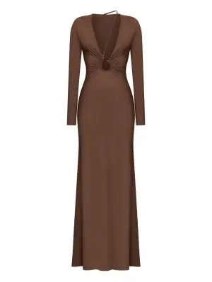 Платье макси асимметричного кроя