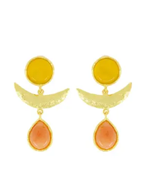 Серьги Sunset с ониксом и жемчугом