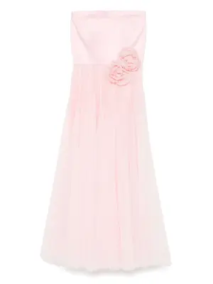 Вечернее платье с цветочной аппликацией