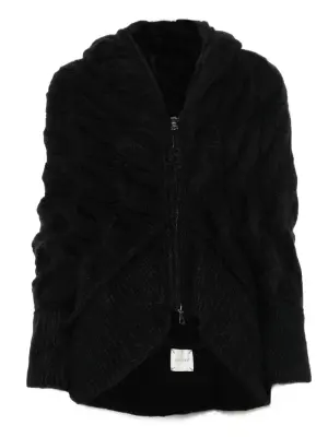 Кардиган фактурной вязки с капюшоном