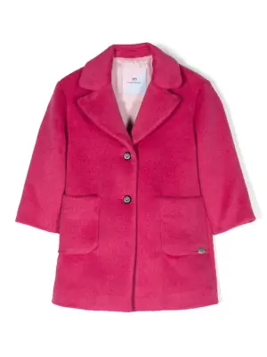 Однобортное пальто с логотипом