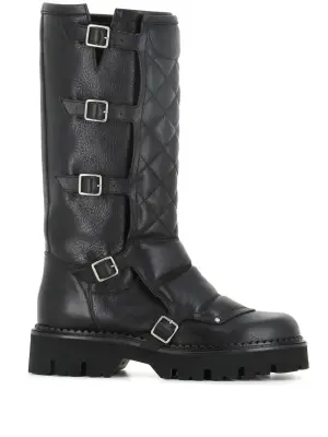 Стеганые ботинки с ремешками